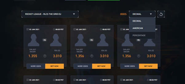 Rocket League Odds at Pinnacle 