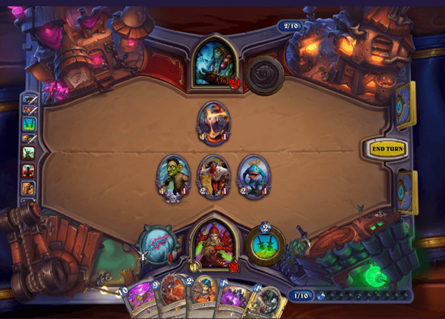 The Hearthstone board in action