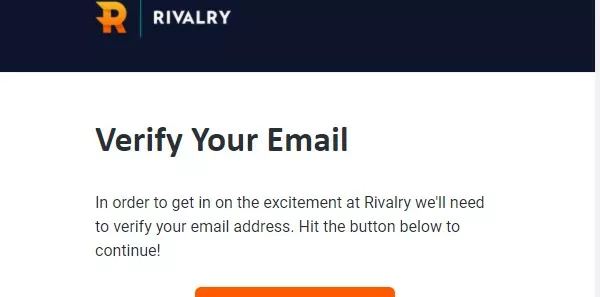 Rivalry Email Verification Screenshot