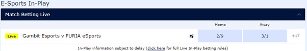 William Hill odds screenshot