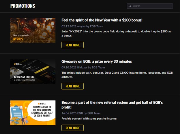 EGB Promotions Screenshot