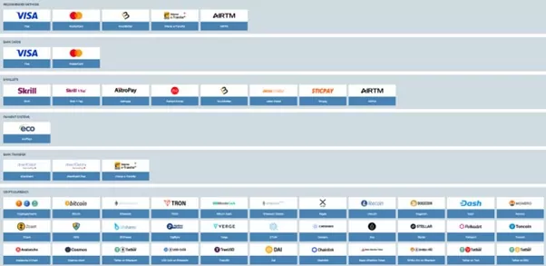 1xBet Payment Methods Screenshot