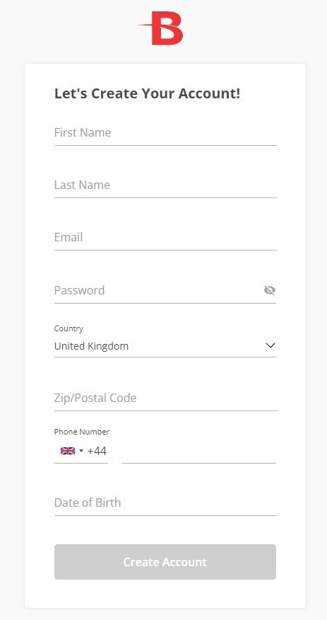 BetOnline Registration Screenshot