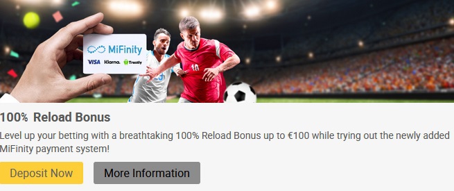 ReloadBet Reload Bonus Screenshot