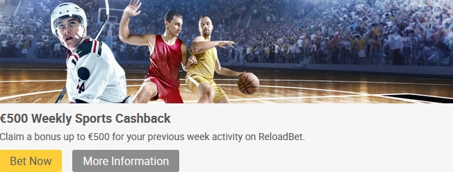 ReloadBet Weekly Sports Cashback Screenshot