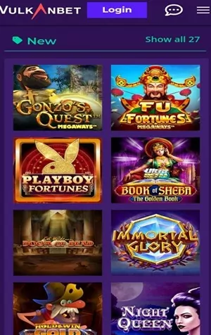 Vukanbet Casino Games Screenshot