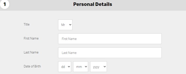 Betway Registration Personal Details Page Screenshot