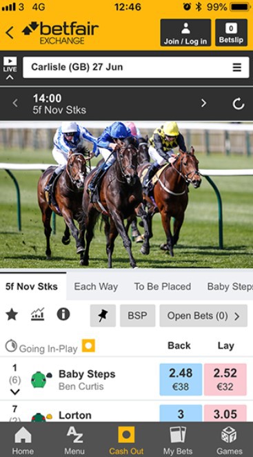 Betfair Mobile Screenshot