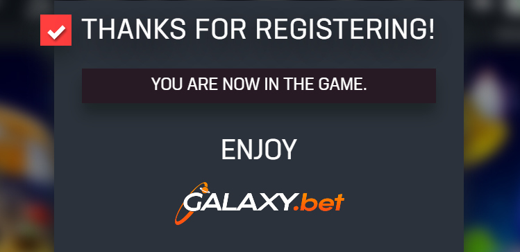 Galaxy.bet Registration Screenshot