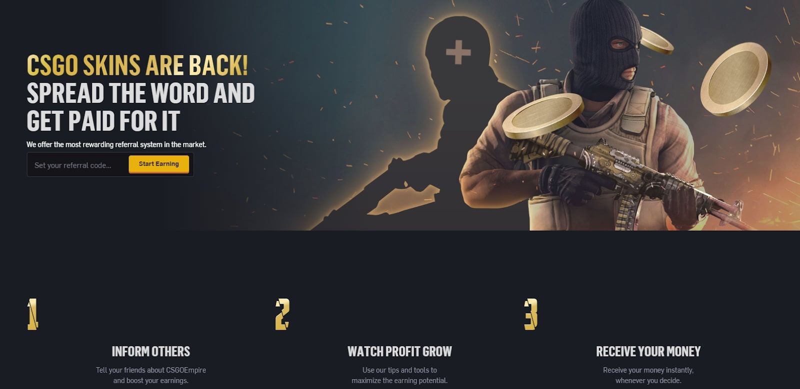 CSGO Empire Referral Program Screenshot