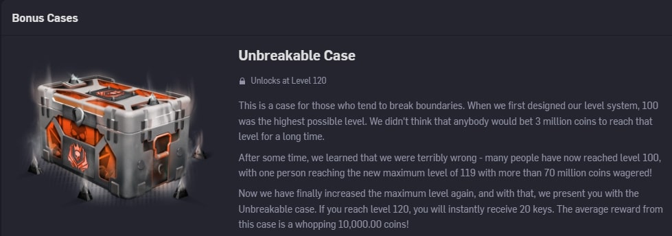 CSGO Empire Unbreakable Case Screenshot