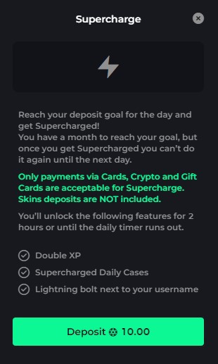 CSGO Luck Supercharge Promotion Screenshot