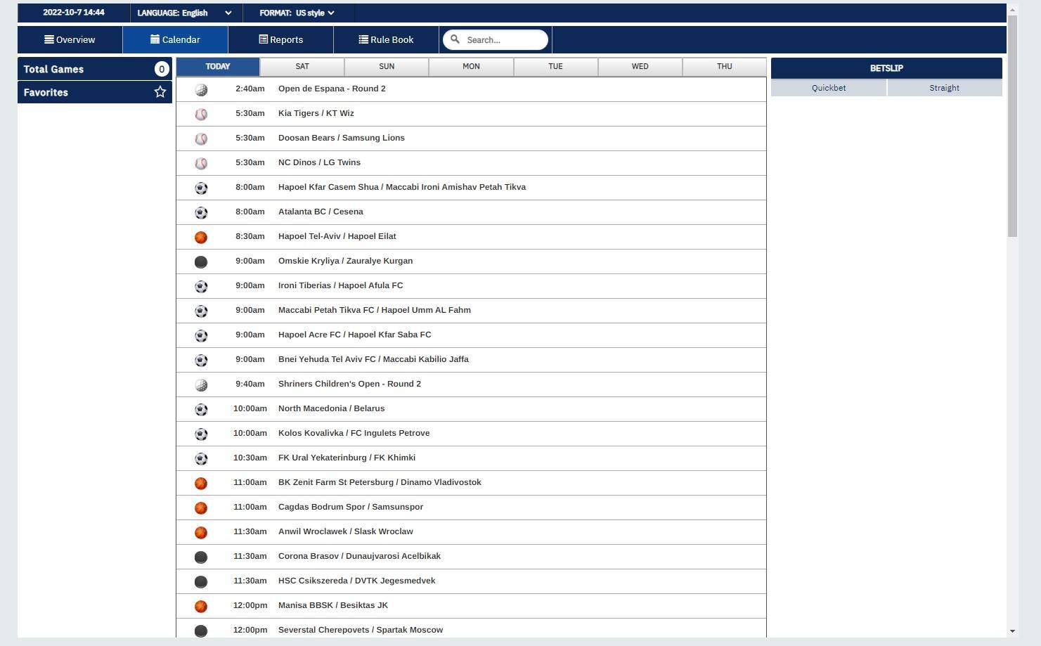 BetUS Live Bets Screenshot