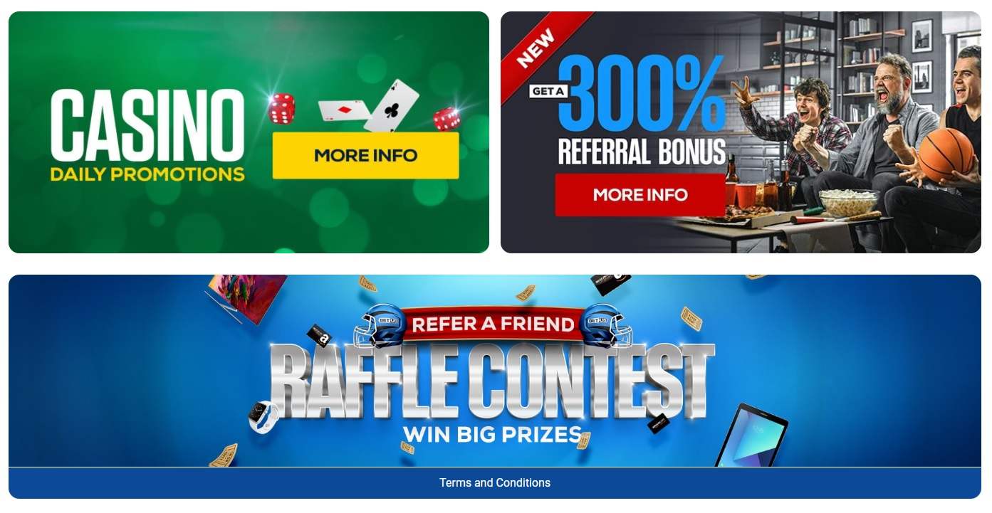 BetUS Sportsbook Promotions Screenshot