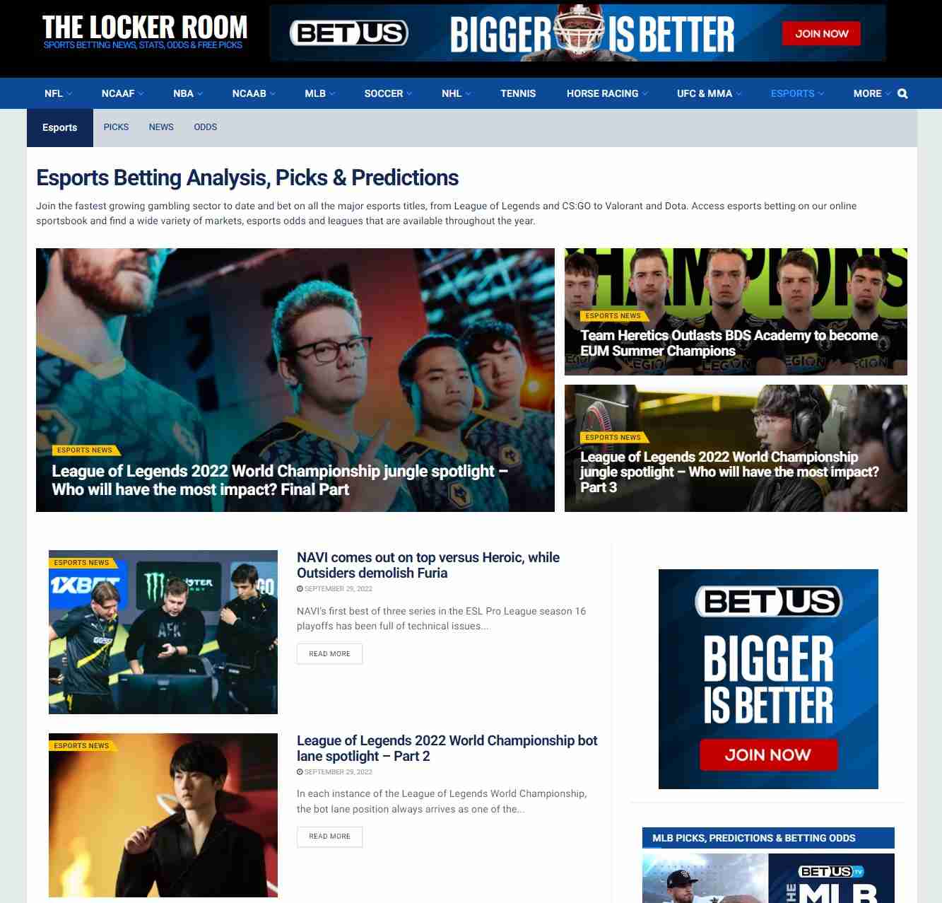 BetUS The Locker Room Screenshot