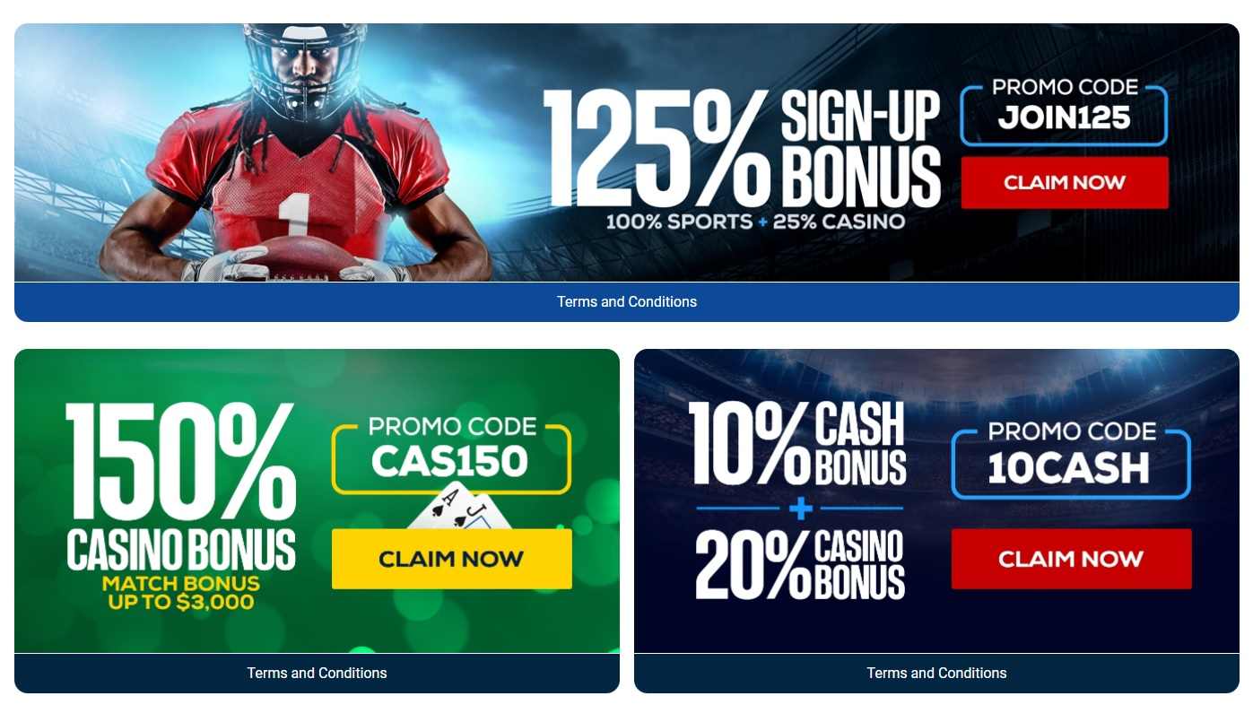 BetUS Welcome Offers Screenshot