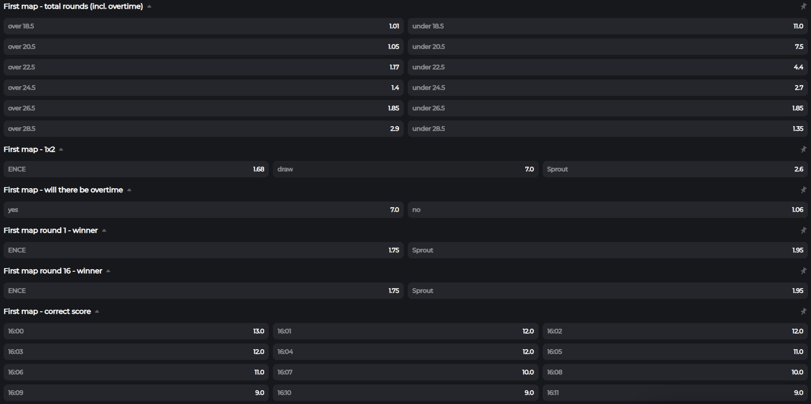 Bc.Game Betting Markets Screenshot