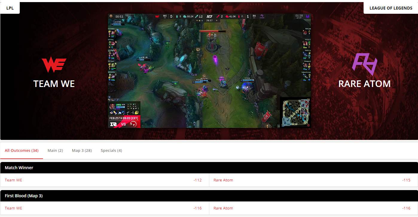 BetOnline Live Betting Screenshot