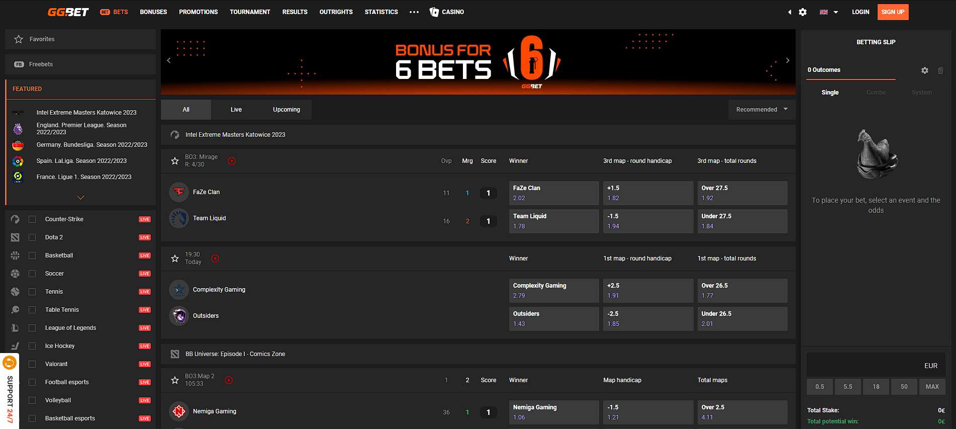 GG.BET Home Page Screenshot