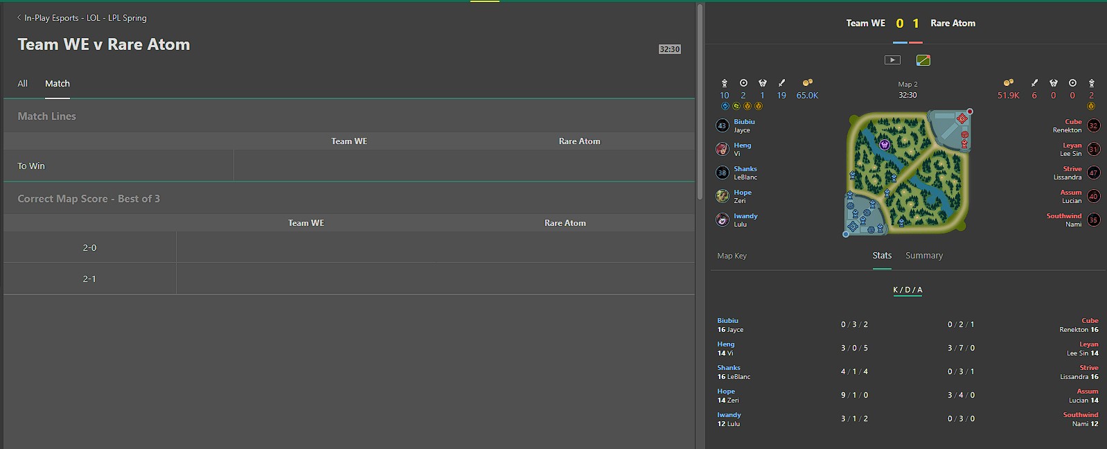 bet365 Live Betting Screenshot