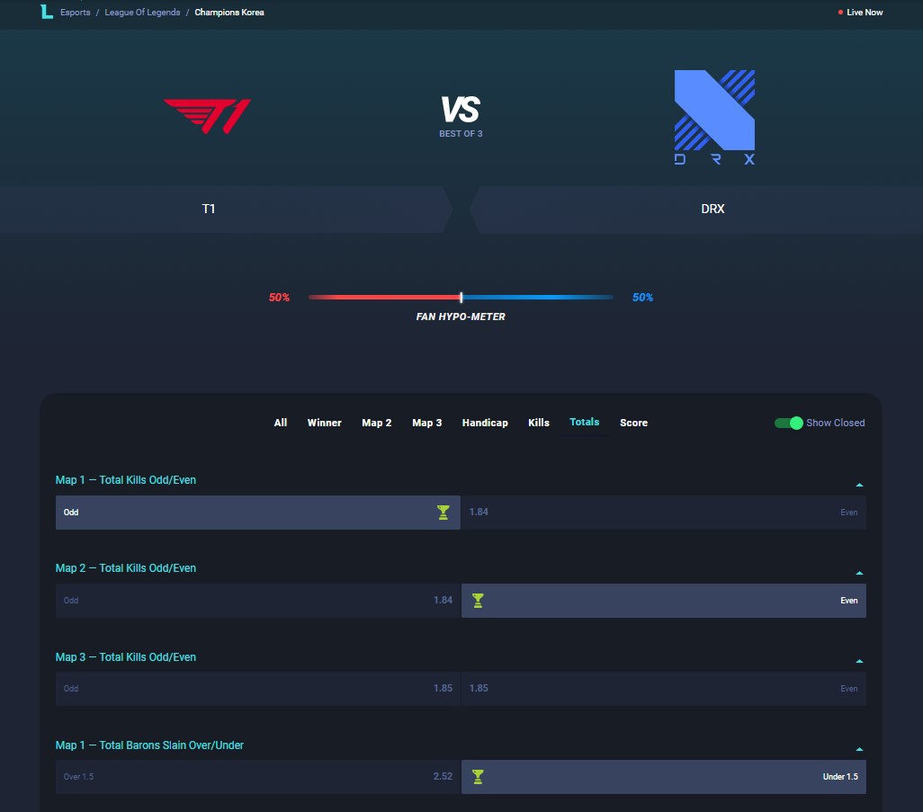 Rivalry LoL Totals