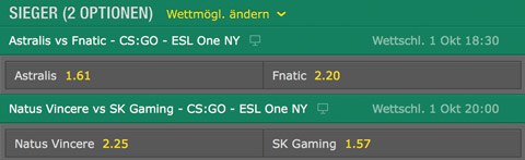 CSGO ESL One NY 2016 betting odds at bet365