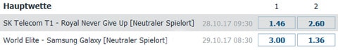 Halbfinale Wettquoten LoL Worlds 2017 BetatHome