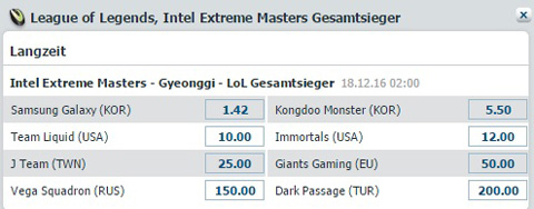IEM Gyeonggi LoL Wettquoten Gesamtsieger Bet at Home