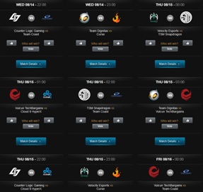 Zeitplan LCS Week 8