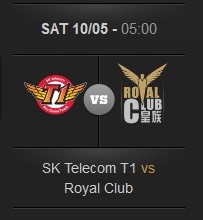 Logos der Finalteams der League of Legends WM 2013: Sk Telecom und Royal Club