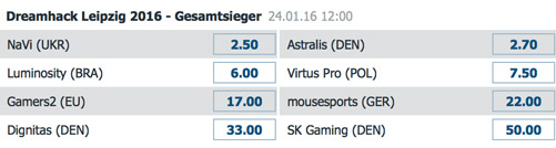 Sieger Wettquoten CSGO Dreamhack Leipzig 2016 betathome