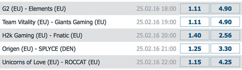 Spielplan und Quoten Woche 7 LCS EU Spring Split 2016 BetatHome