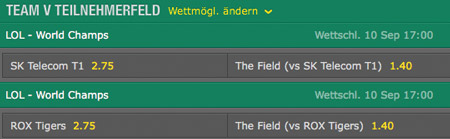 team vs teilnehmerfeld wettquoten lol wm 2016