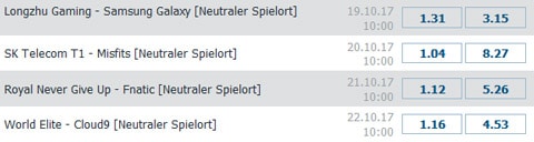 Viertelfinal Wettquoten LoL WM 2017 BetatHome