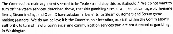 Washington State Gambling Commission Valve CSGO Skin Gambling Cease and Desist