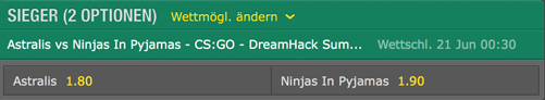 Wettquoten CSGO DreamHack Summer 2016 bet365