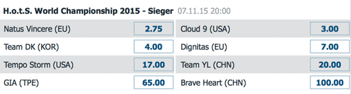 Wettquoten HOTS Weltmeisterschaft 2015 bet-at-home