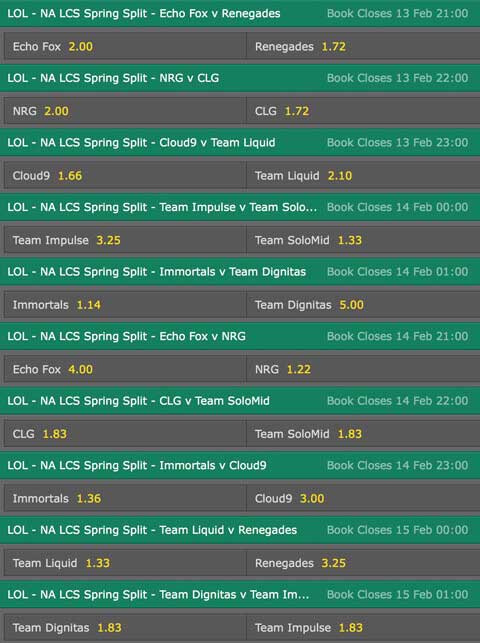 LCS-NA-Split-de-Primavera-probabilidades-apuestas-bet365-semana-5